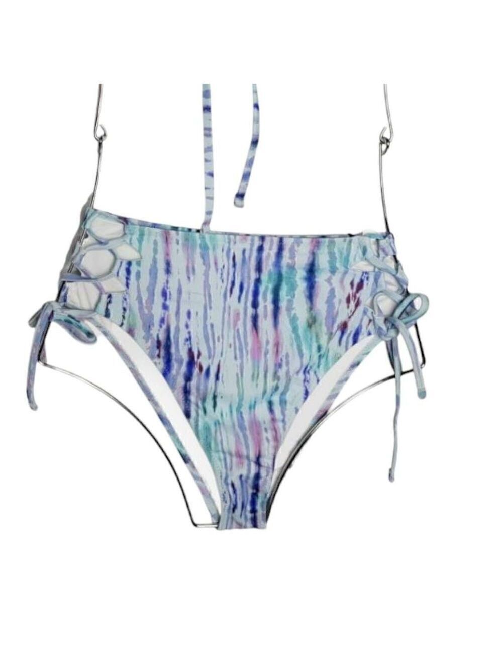 Shade & Shore Lace Up High Waist Bikini Bottom Small